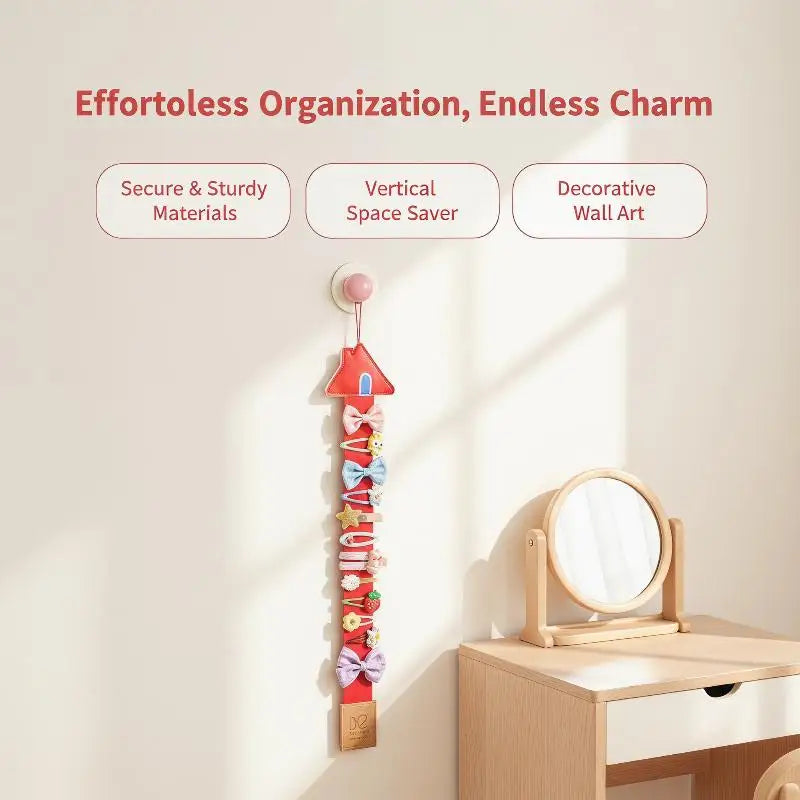 Kids Hair Clip Organizer | Wall-Mount Cartoon Storage Strap Hair Accessory Organizer QXL