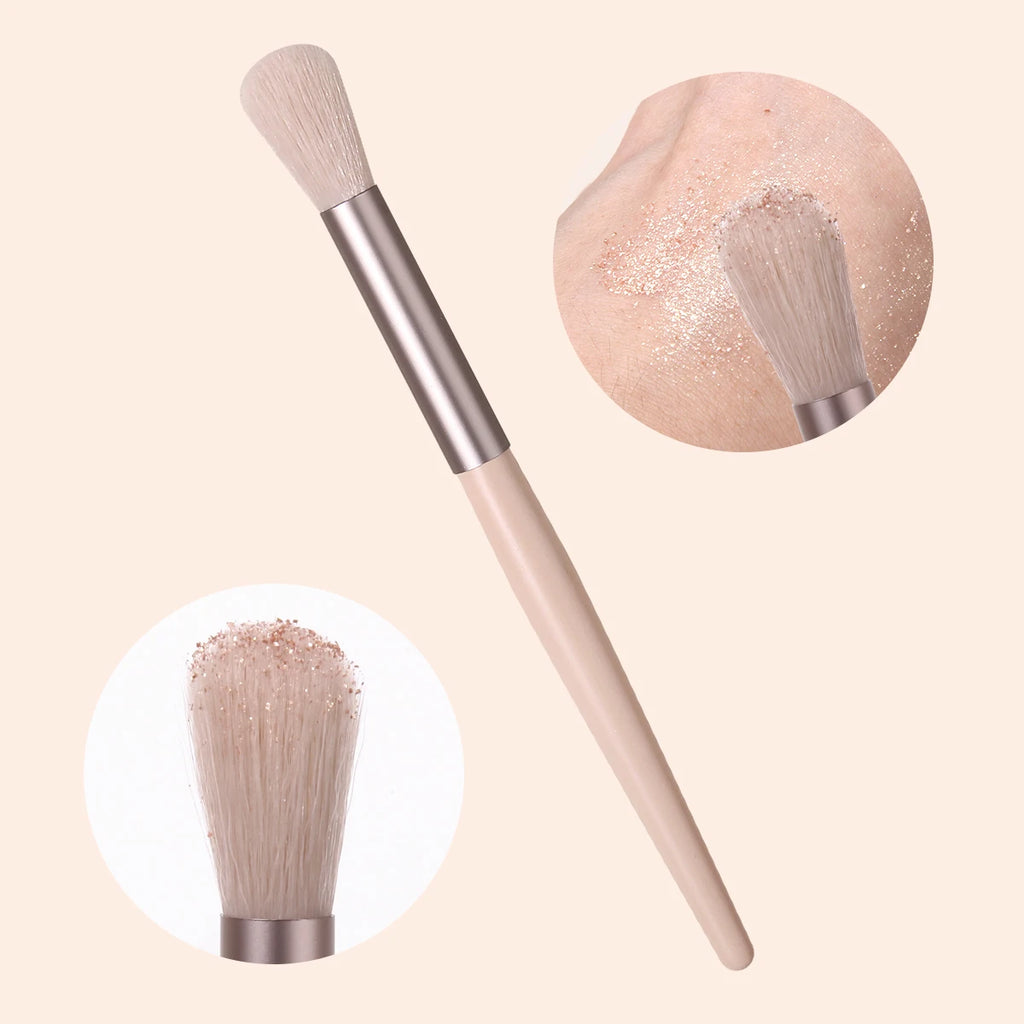 KOSSHOW 2-Pack Fluffy Highlight Brush Set | Shimmer & Glitter Highlight Makeup Brush QXL