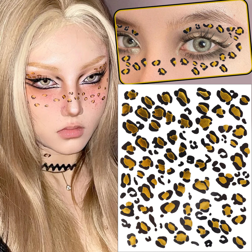 Leopard Print Temporary Tattoo Stickers | Waterproof Face & Body Temporary Tattoo Sticker QXL