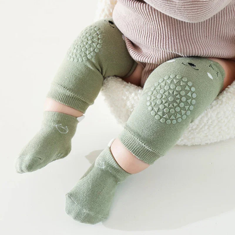 Baby Knee Pads & Anti-Slip Socks Set | Cotton Crawling Protector Baby Knee Pad Socks QXL