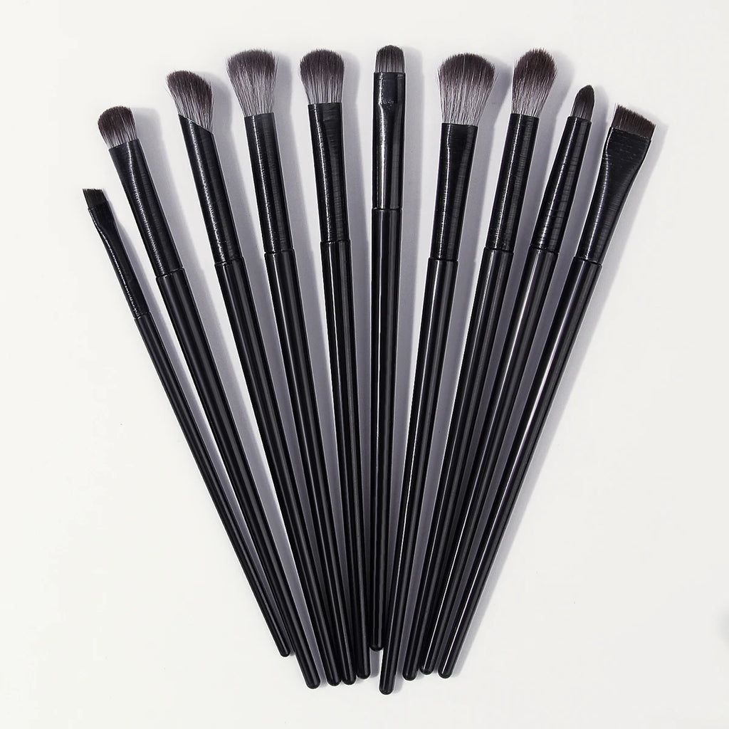 KOSSHOW 10-Pc Eye Makeup Brush Kit | Smoky & Natural Looks Eye Makeup Brush Set QXL