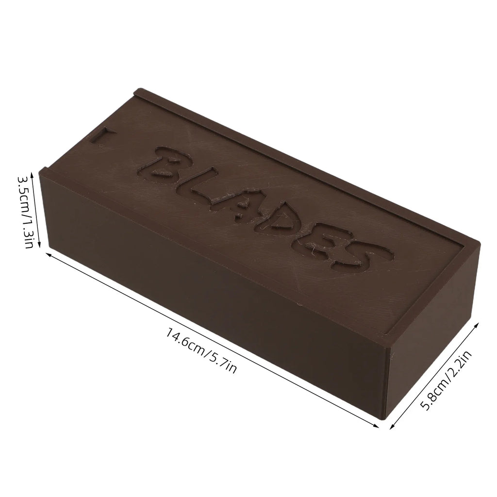 Double Compartment Clipper Blade Organizer Box | Brown Plastic Blade Storage Organizer QXL Brown