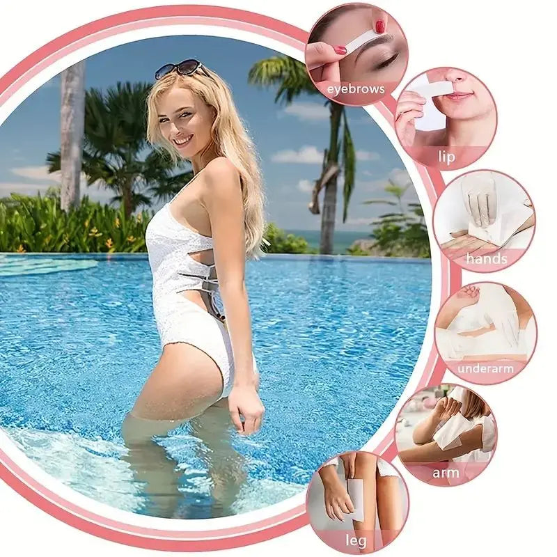 Deluxe Wax Strips Kit – Face, Leg, Body & Bikini Waxing Wax Strips Kit QXL