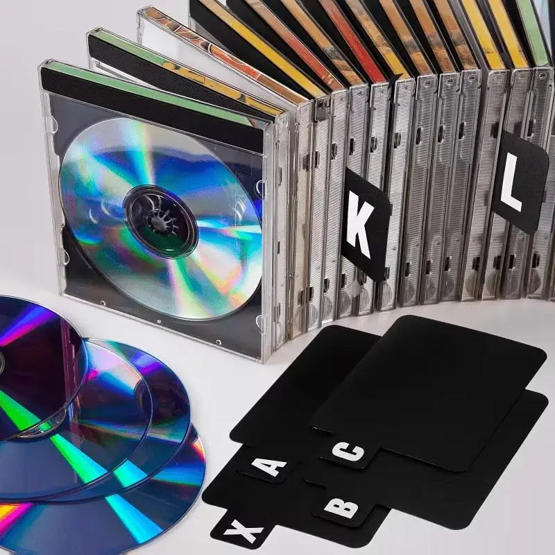 26-Pc A-Z CD DVD Vinyl Record Organizer Dividers | Alphabet Media Storage Dividers QXL