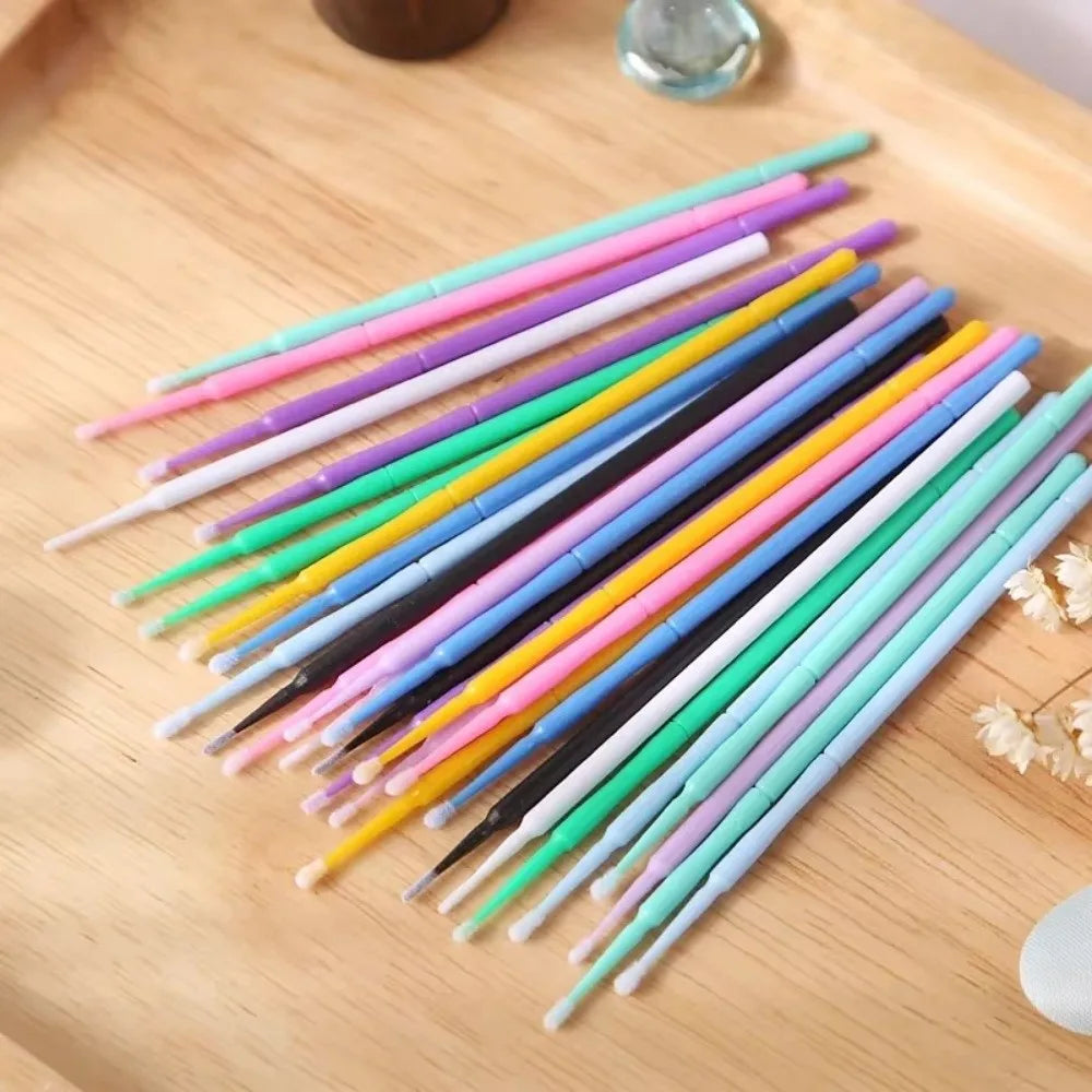 100-Pack Disposable Micro Brushes for Eyelash Extensions Lash Extension Applicators QXL
