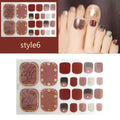 Waterproof Toe Nail Stickers | 22-Tip Full Cover Nail Wraps Toe Nail Stickers QXL style6