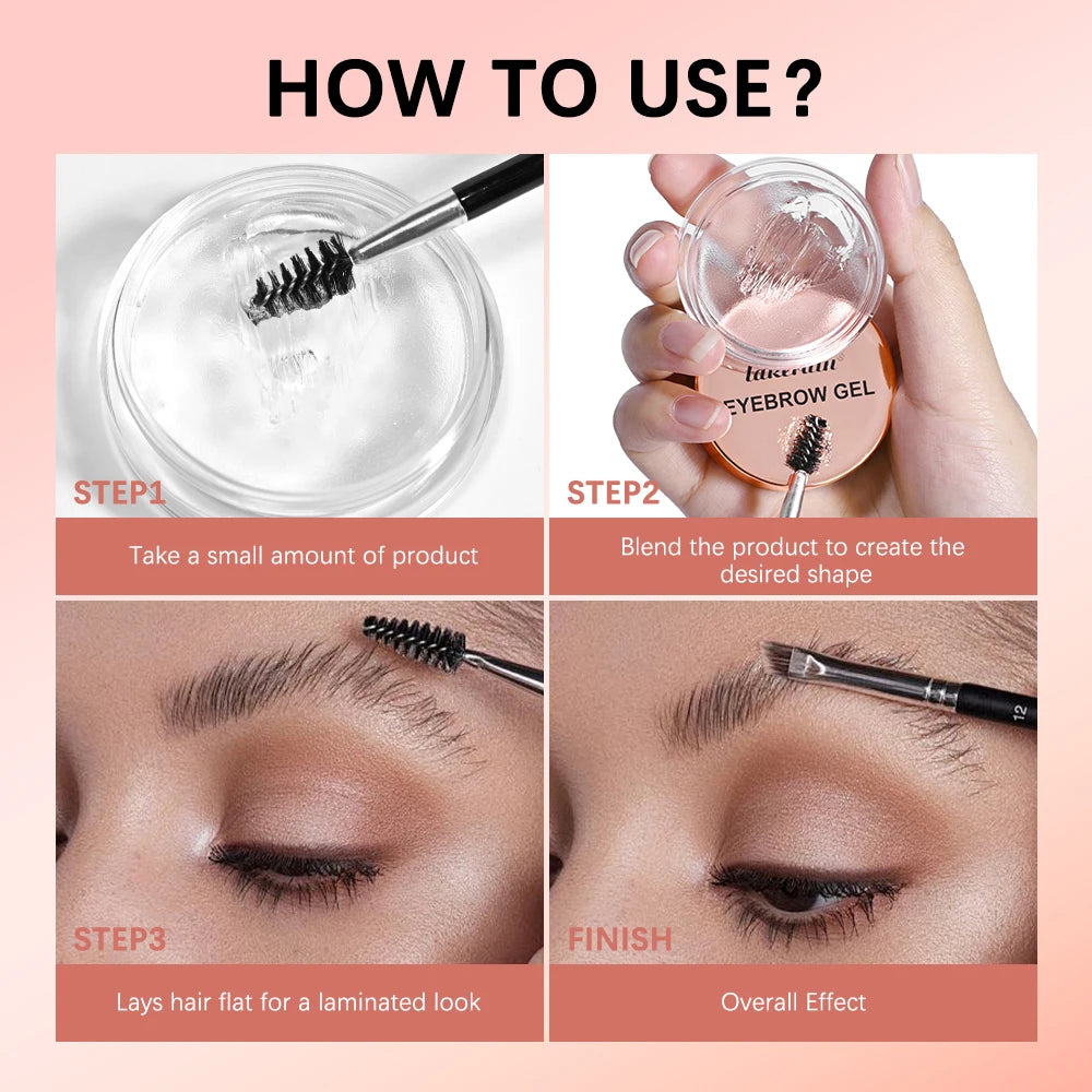 Lakerain Waterproof Eyebrow Gel Wax | Long-Lasting Brow Hold Eyebrow Gel Wax QXL