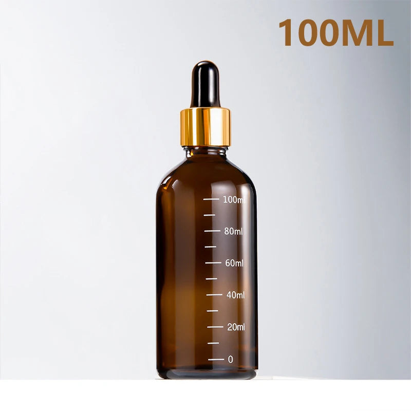 Amber Glass Dropper Bottles 5ml–100ml | Graduated Scale Glass Dropper Bottle QXL 100ML