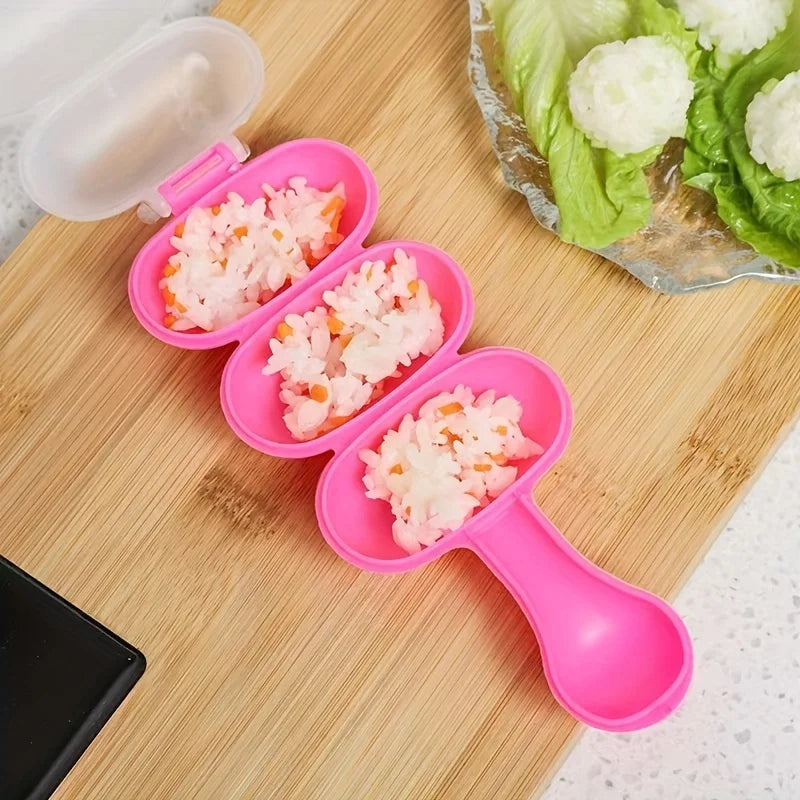 3-Piece Rice Ball Mold Set | Shake & Serve Onigiri Sphere Tool Rice Ball Mold QXL