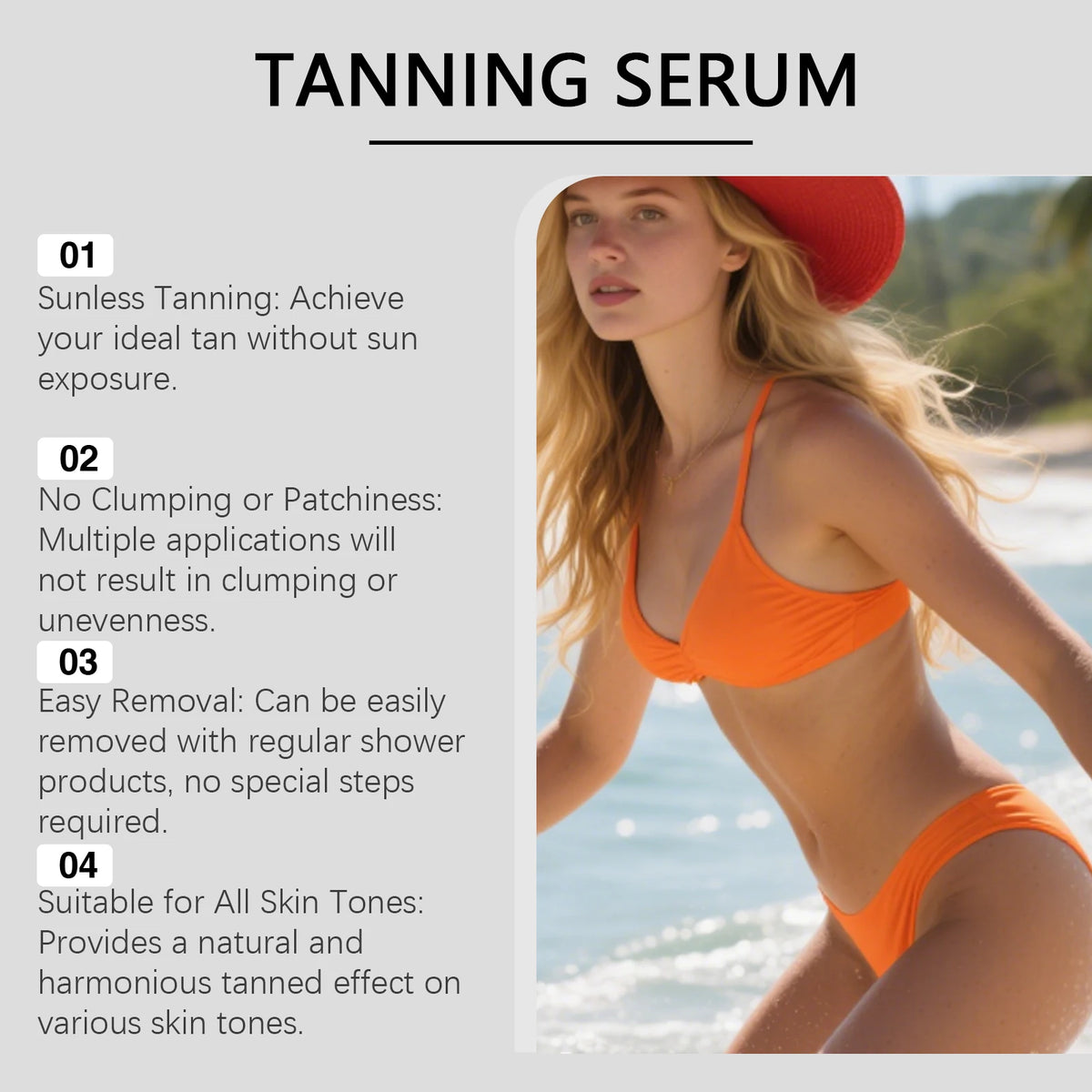 Hoygi Self Tanning Serum – Streak-Free Sunless Bronzer 30ml Self Tanning Serum QXL