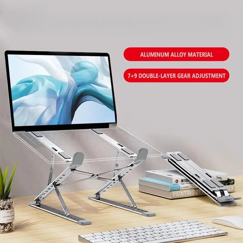 Aluminum Adjustable Foldable Laptop Stand for MacBook & Notebooks Laptop Stand QXL