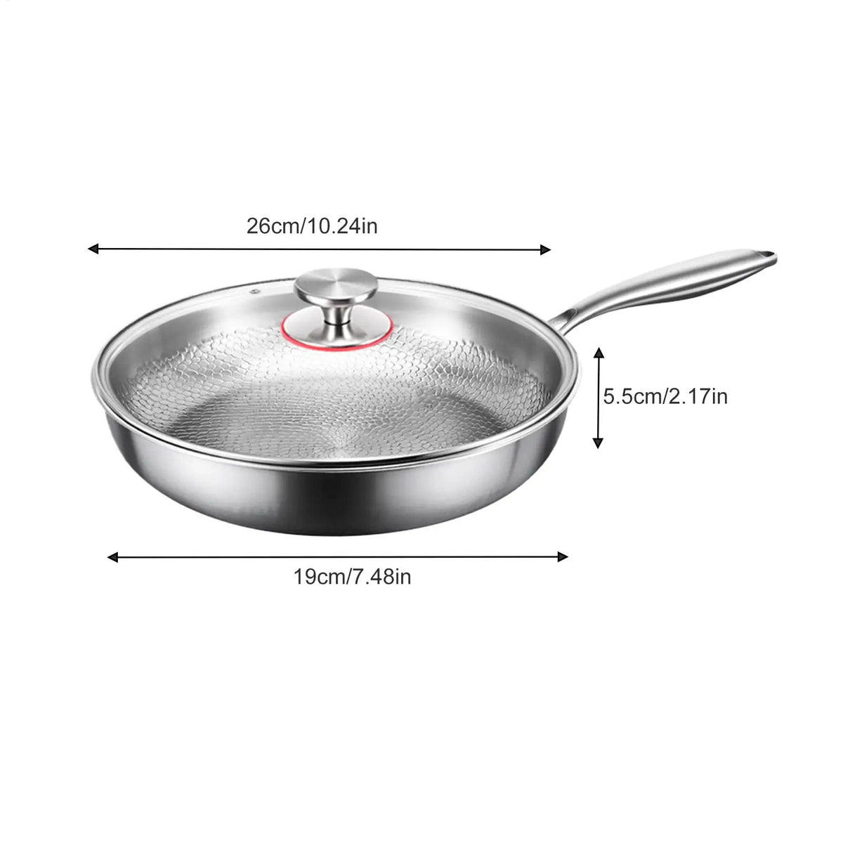 Titanium Frying Pan with Lid | Scratch-Resistant Skillet Titanium Frying Pan QXL