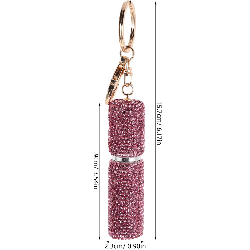 Diamond Rhinestone Refillable Perfume Atomizer with Keychain Perfume Atomizer Bottle QXL Pink