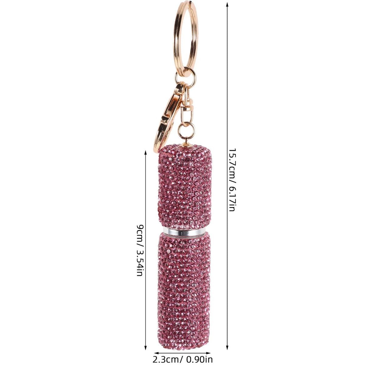 Diamond Rhinestone Refillable Perfume Atomizer with Keychain Perfume Atomizer Bottle QXL Pink