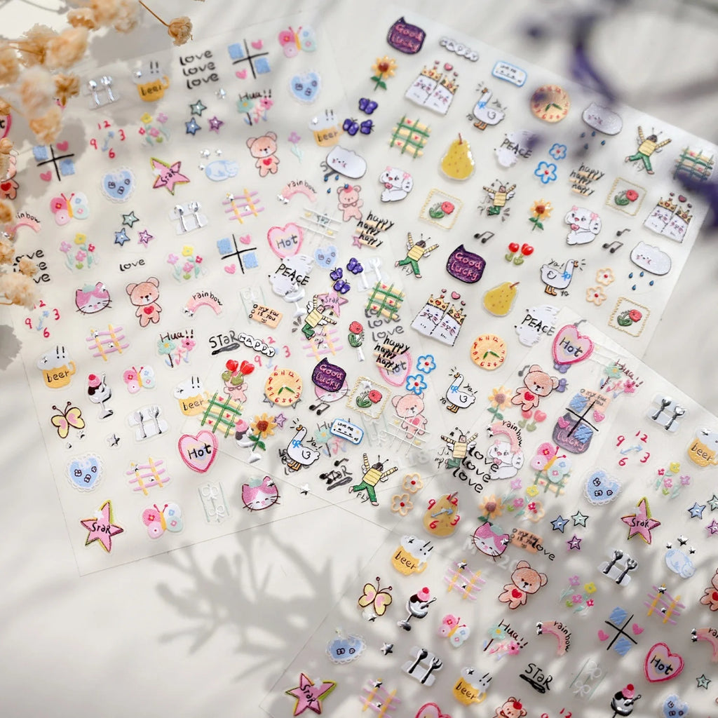 5D Nail Art Stickers – Cute Animal & Fun Design Decals Nail Art Stickers QXL