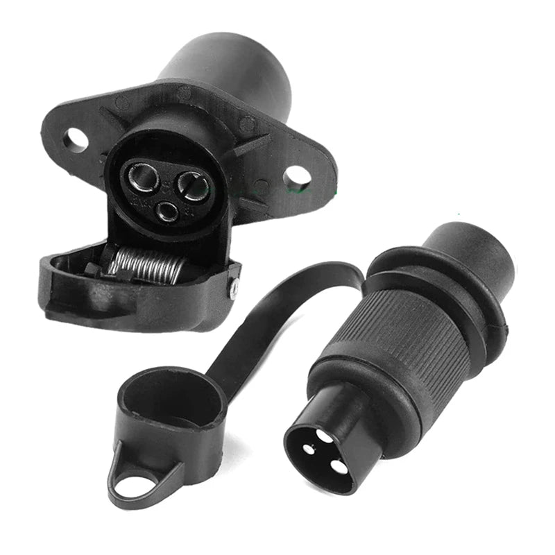 3-Pin Trailer Socket & Plug Connector 12V | DIN Caravan Truck Trailer Connector QXL
