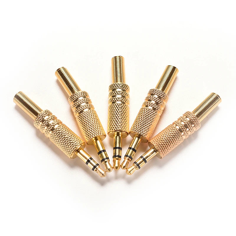 3.5mm Gold-Plated TRS Stereo Male Audio Jack Plug Connector Audio Jack Connector QXL