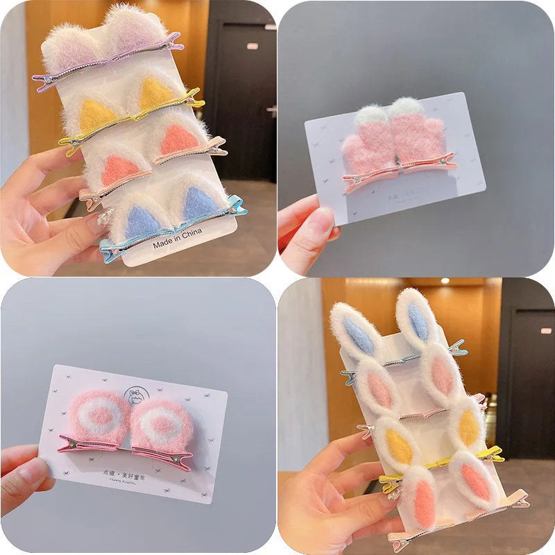 2-Pack Rabbit Ears Hair Clips for Baby Girls | Kawaii Barrettes Kids Hair Clips QXL