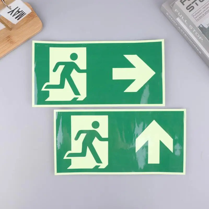 Photoluminescent Exit Sign Wall Decal | Glow-in-Dark Sticker Safety Wall Decal QXL