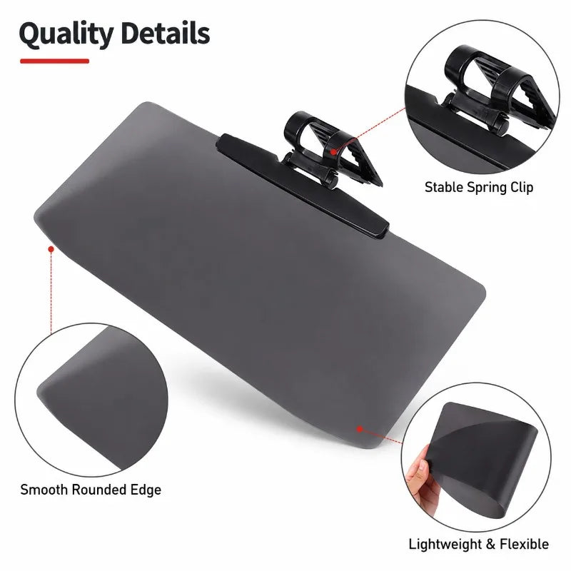 Clip-On Car Sunshade Visor | HD Anti-Glare Tinted PVC Panel Car Sun Visor QXL