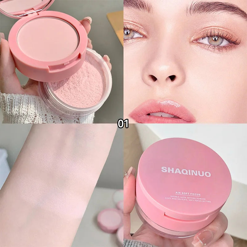 SHAQINUO Translucent Setting Powder | Oil Control & Brightening Setting Powder Compact QXL 1