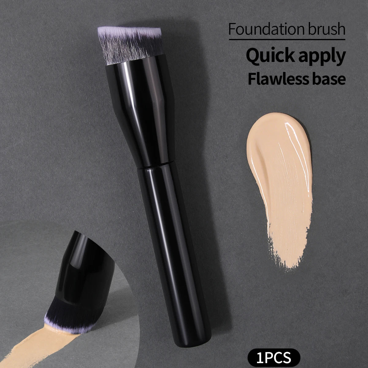 KOSSHOW Angled Foundation Brush – Wooden Handle, Nylon Foundation Makeup Brush QXL