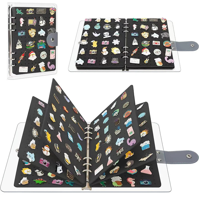 Felt Pin Display Book | 6-Page Badge & Brooch Organizer Album Pin Display Album QXL