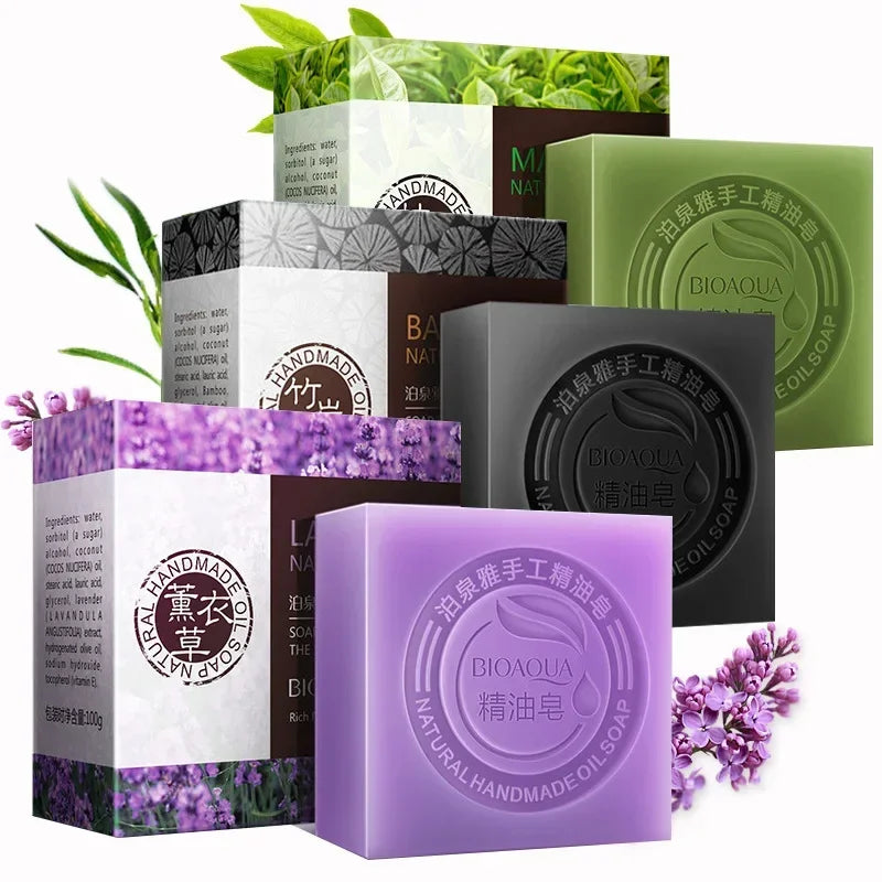 Bioaqua Natural Essential Oil Handmade Soap 100g | 9 Scents Essential Oil Soap QXL