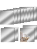 4-Pack Acrylic Wall Mirror Stickers | Cuttable Self-Adhesive Wall Mirror Tiles QXL Silver