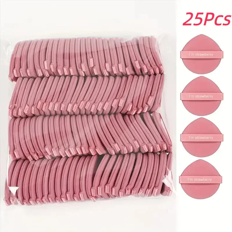 25-Pack Wet & Dry Makeup Sponges – Foundation & Powder Puffs Makeup Sponge Set QXL Pink