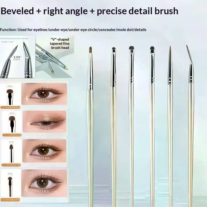 YOVIP 4/6Pc Horsehair Eye Detail Brush Set | Eyeshadow & Smudge Eye Makeup Brush Set QXL