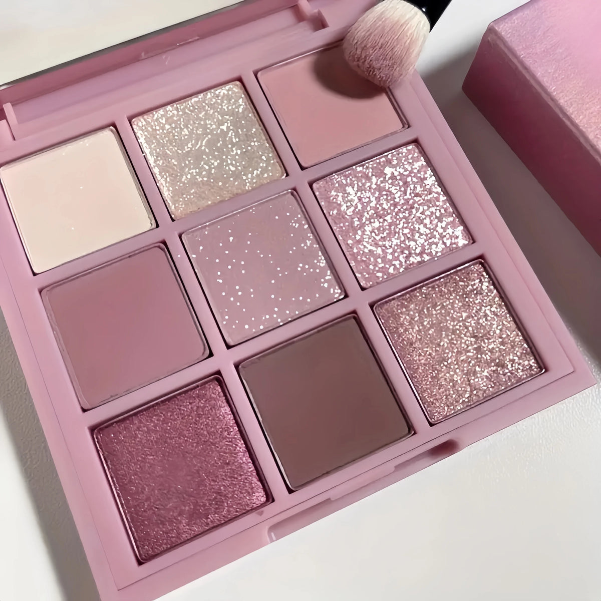 9-Color Smokey Eyeshadow Palette | Glitter, Pearl & Matte Eyeshadow Palette QXL Smoke Pink Rose