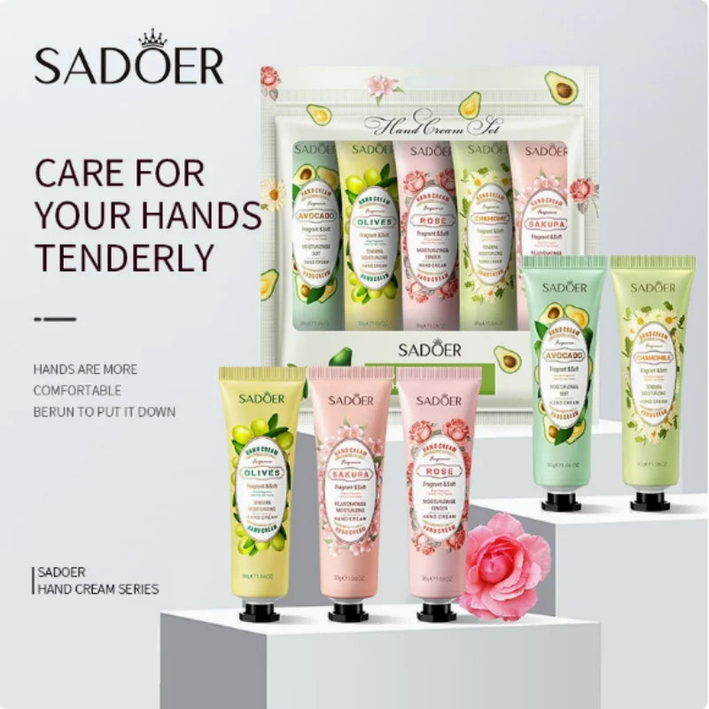 WIYUN 5-Pack Fruit Hand Cream Set | Moisturizing Lotion Hand Cream Set QXL