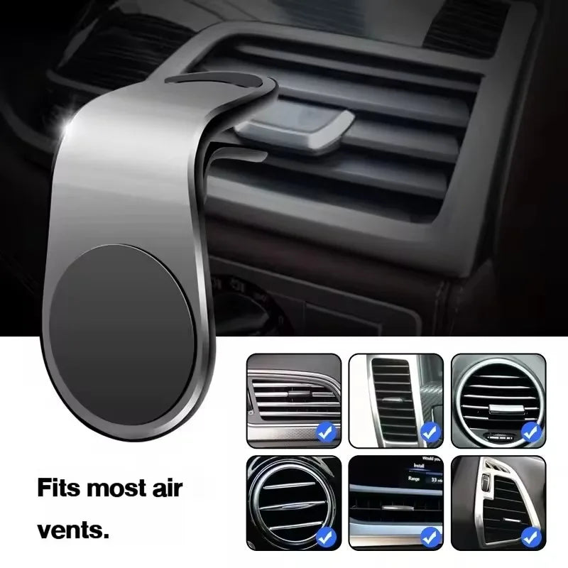 Magnetic Car Phone Holder 360° Rotating Vent Clip – Universal Car Phone Mount QXL