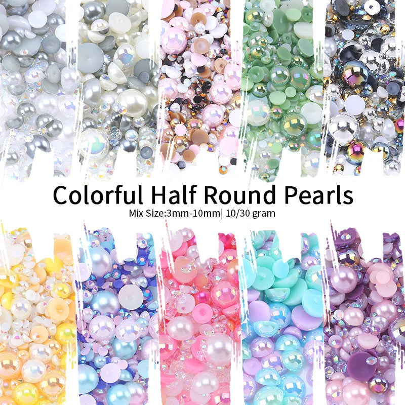 Kawaii 3D Resin Nail Art Charms | Mixed Pearl & Cartoon Decor Nail Art Charms QXL