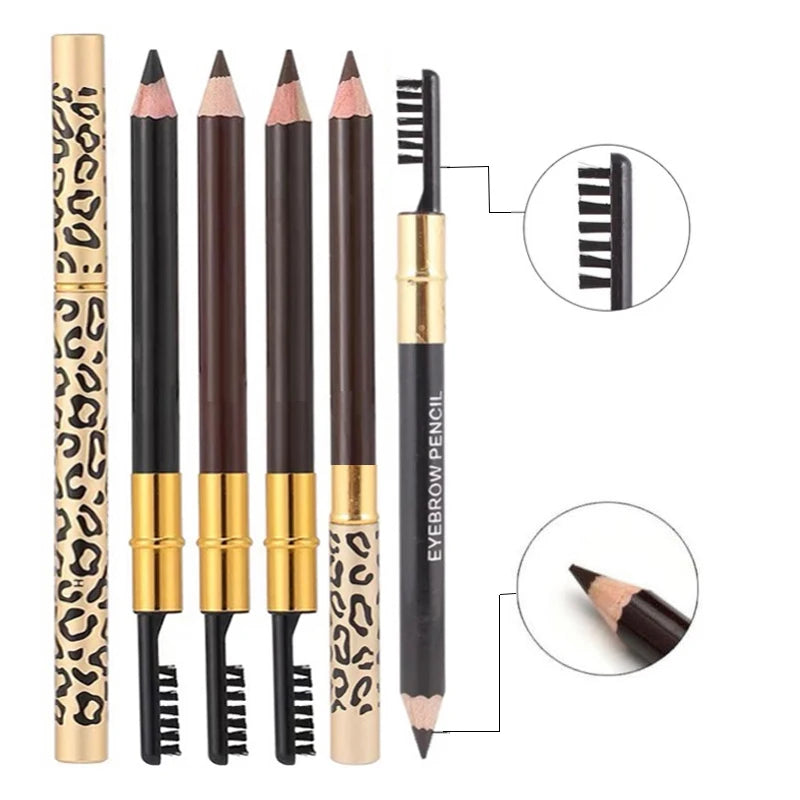 Waterproof Double-Ended Eyebrow Pencil & Spoolie Brush Eyebrow Pencil QXL