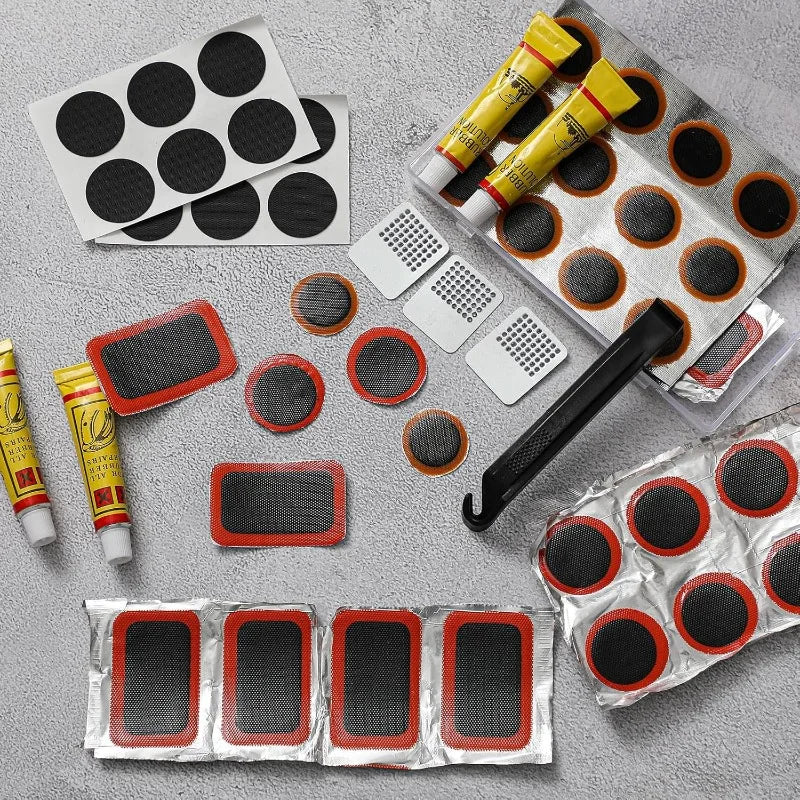 Bike & Motorcycle Tire Puncture Repair Kit – Patches & Glue Tire Repair Kit QXL