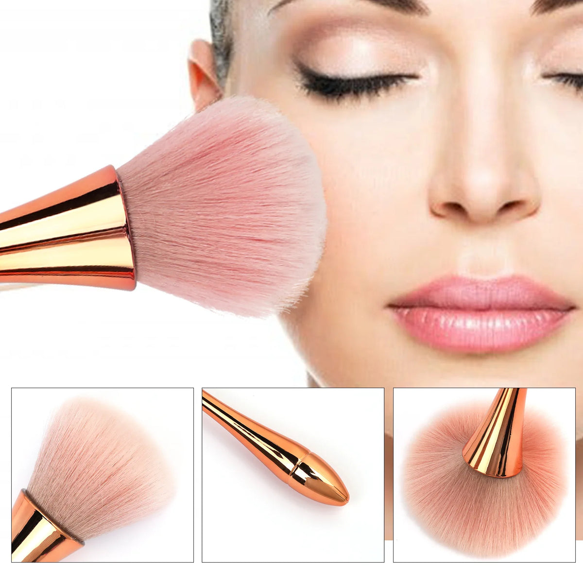 6-Style Makeup & Nail Dust Brush Set | Kabuki Blush Kit Makeup & Nail Brush Set QXL
