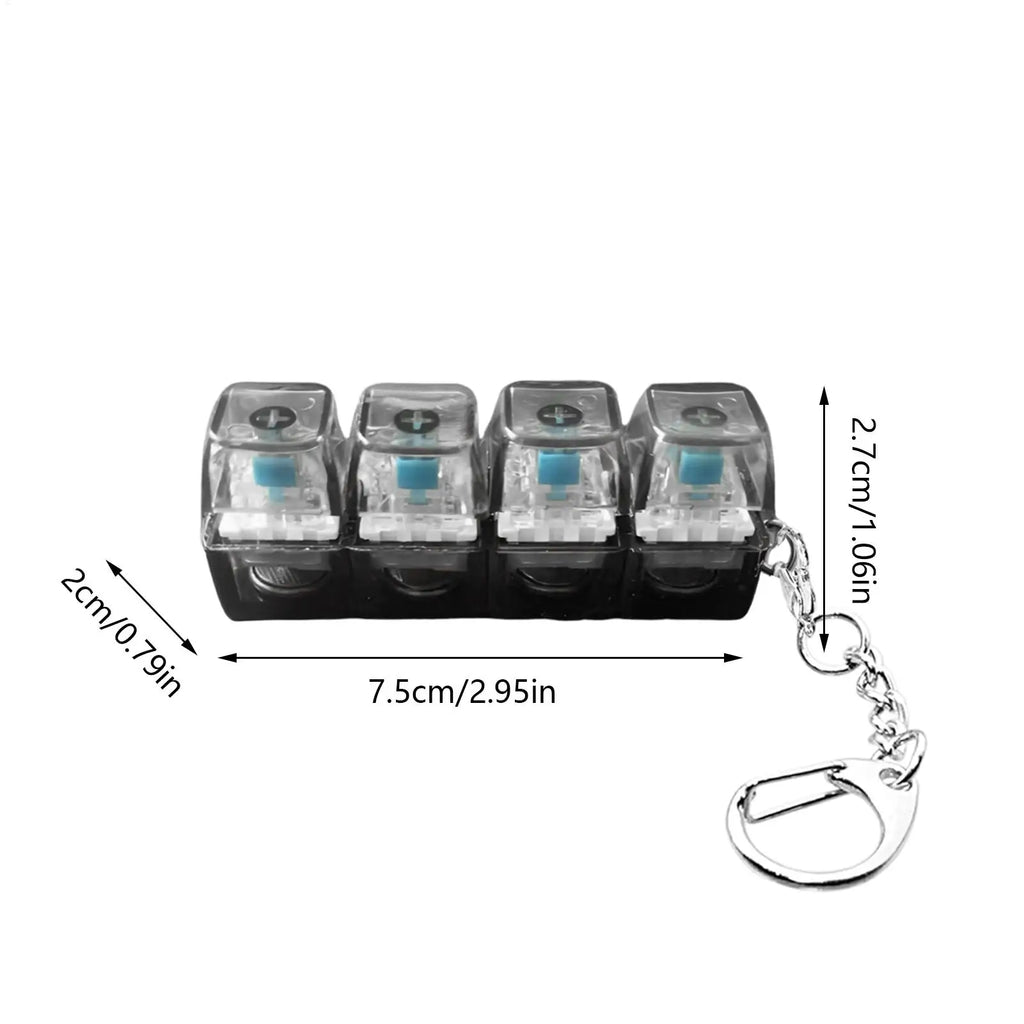 4-Key Mechanical Keyboard Fidget Keychain | LED Switch Tester Fidget Keychain Toy QXL