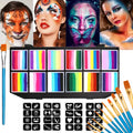 VERONNI 12-Color Rainbow Face & Body Paint Palette | Kids & Adults Face & Body Paint QXL 3 pcs A