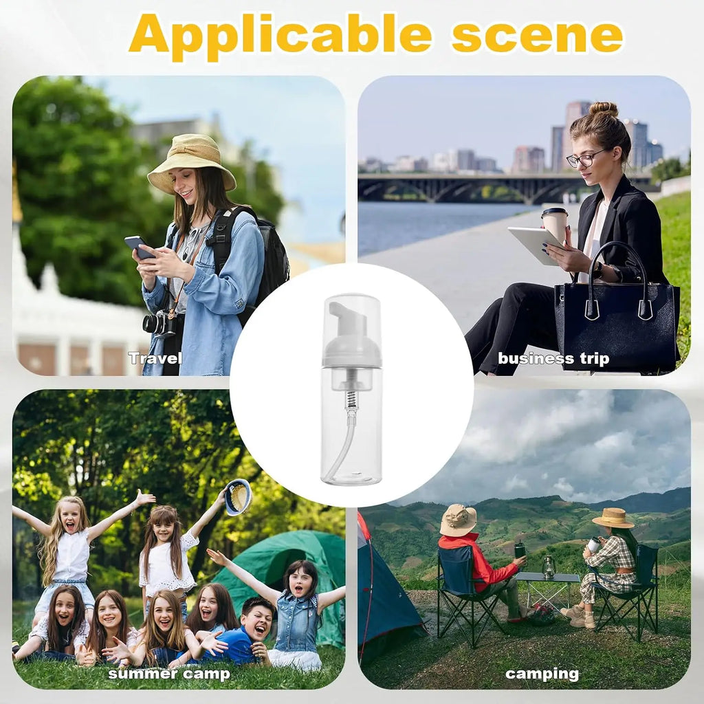4-Pack 60ml Refillable Foaming Pump Soap Dispenser Bottles Foaming Pump Bottle QXL