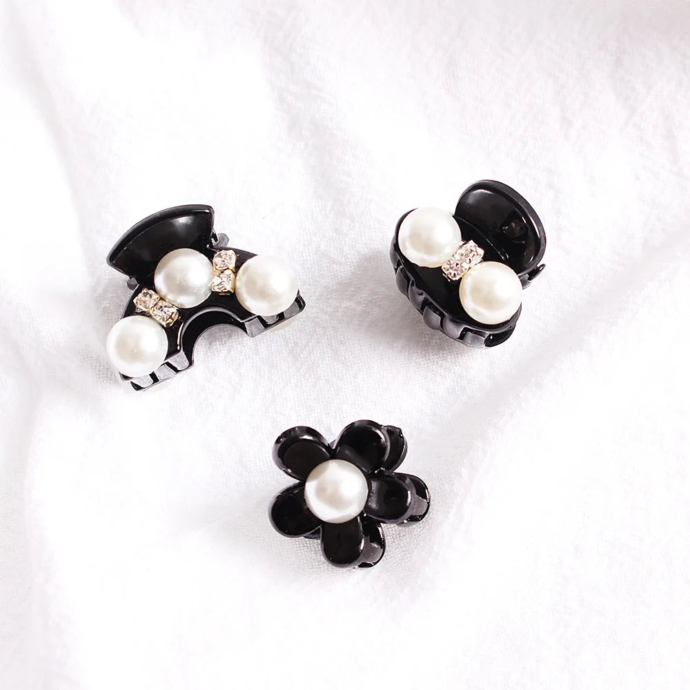 Pearl Mini Hair Claw Clip | Chic Barrette for Women & Girls Mini Hair Claw Clip QXL
