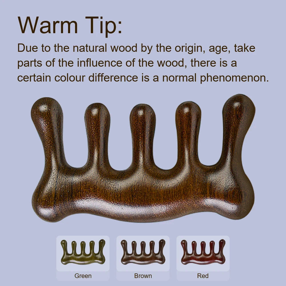 Sandalwood Wide Tooth Comb & Scalp Massager | Wooden Comb Wooden Hair Comb QXL