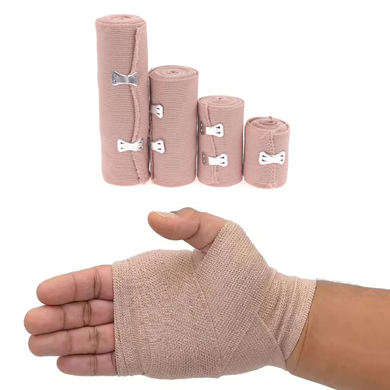 Elastic Compression Bandage Wrap with Clips | Latex-Free Compression Bandage Wrap QXL