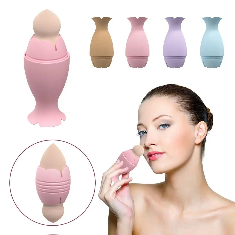 Silicone Makeup Sponge Holder Travel Case | Pink Blue Brown Makeup Sponge Holder QXL