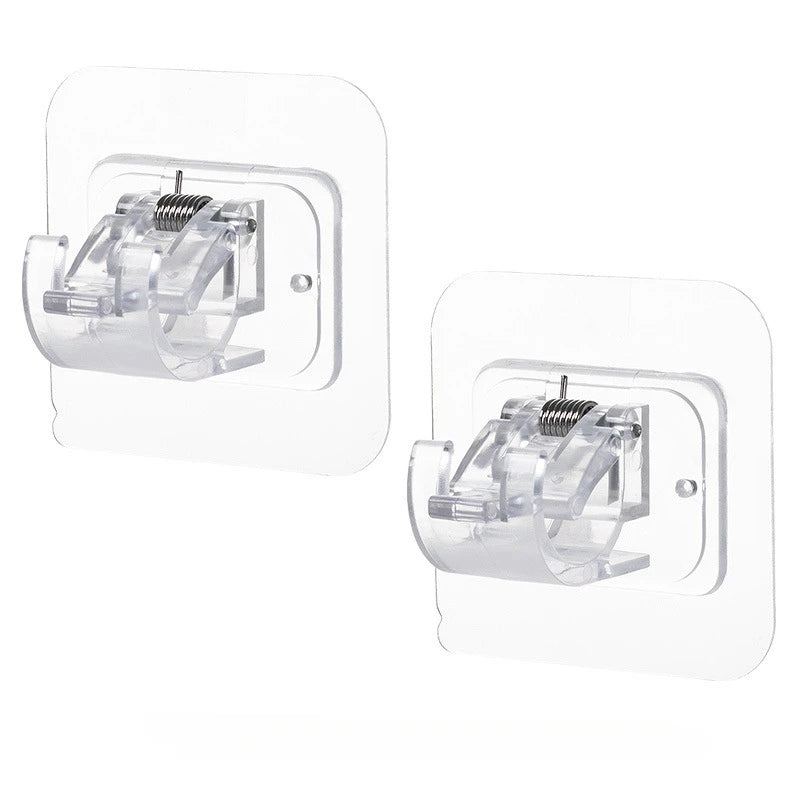 Adjustable Curtain Rod Clips | Nail-Free Wall Brackets 2-Pack Curtain Rod Brackets QXL t 1 pair