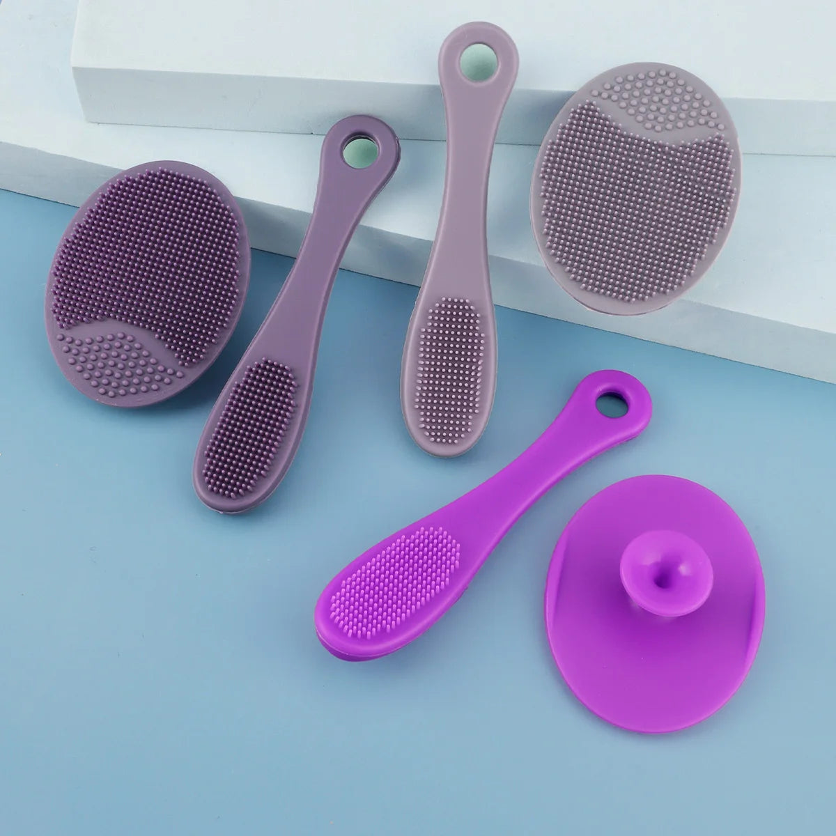 RANCAI 2-Pc Silicone Facial Cleansing Brush Set | Skin Care Facial Cleansing Brush QXL