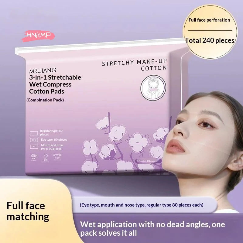 240-Pack 3-in-1 Stretch Cotton Pads | Makeup Remover & Mask Makeup Cotton Pads QXL
