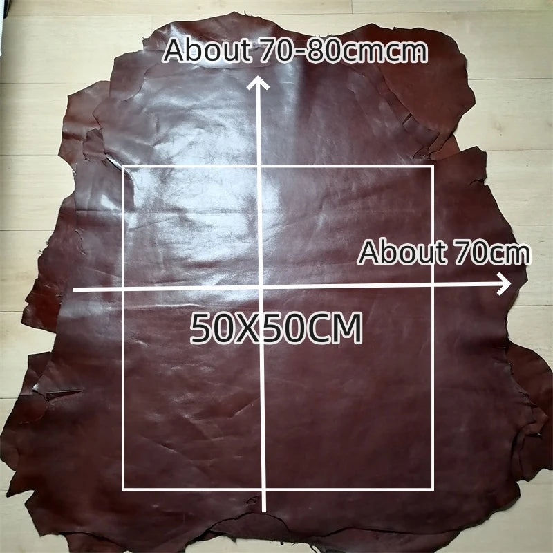 Red-Brown Oil-Wax Top-Grain Sheepskin Leather 0.7–1.2mm DIY Leather Hide Fabric QXL
