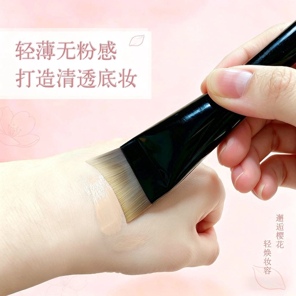 Sakura Angled Foundation Brush | Bevel Liquid Makeup Tool Foundation Makeup Brush QXL